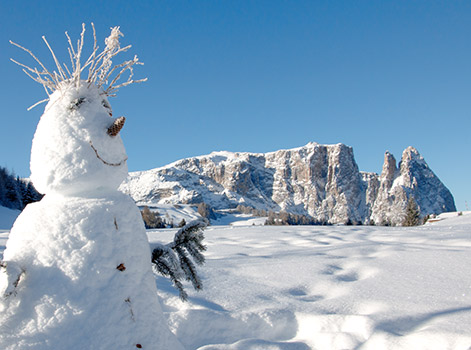 Pupazzo di neve all'Alpe di Siusi